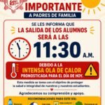 se informa a la comunidad sobre la suspensión de clases por intensa ola de calor