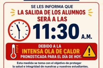 se informa a la comunidad sobre la suspensión de clases por intensa ola de calor