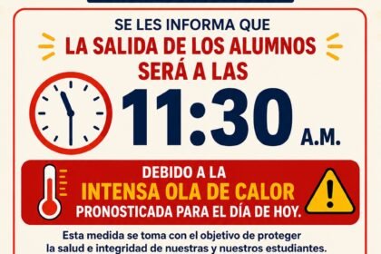se informa a la comunidad sobre la suspensión de clases por intensa ola de calor
